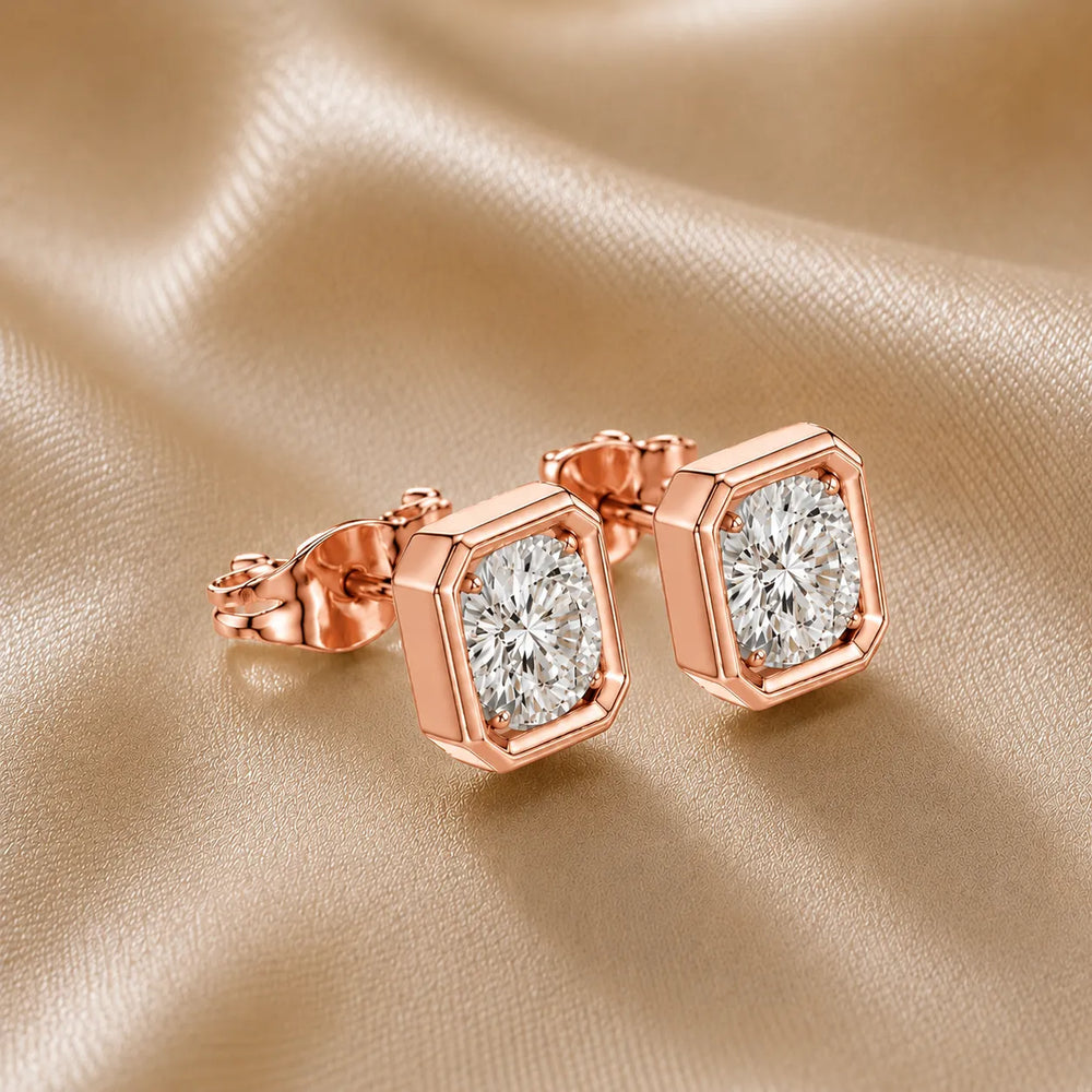 Timeless Glow Ear Studs For Bezel Setting earring