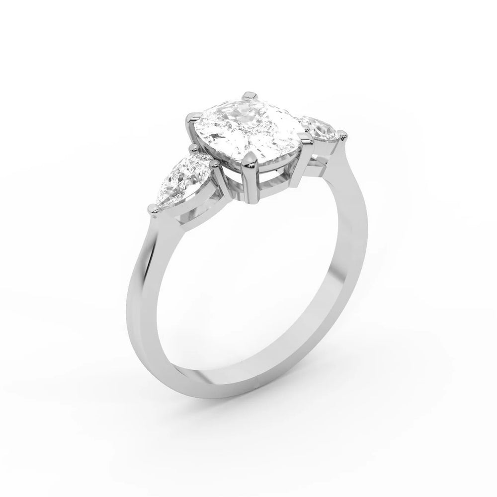 Grace Three Stone Asscher Diamond Engagement Ring
