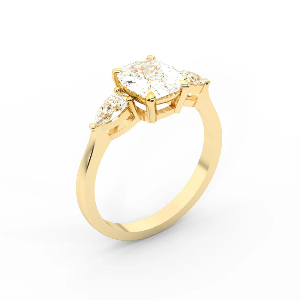 Grace Three Stone Asscher Diamond Engagement Ring
