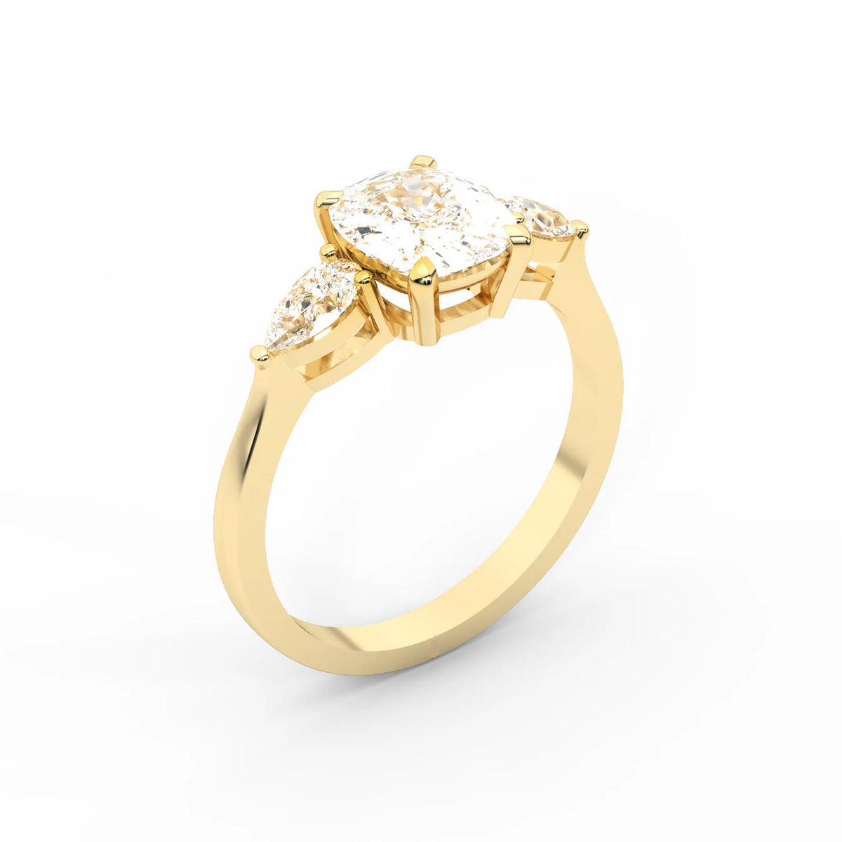 Grace Three Stone Asscher Diamond Engagement Ring
