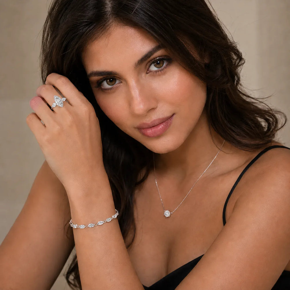 Grace Three Stone Asscher Diamond Engagement Ring