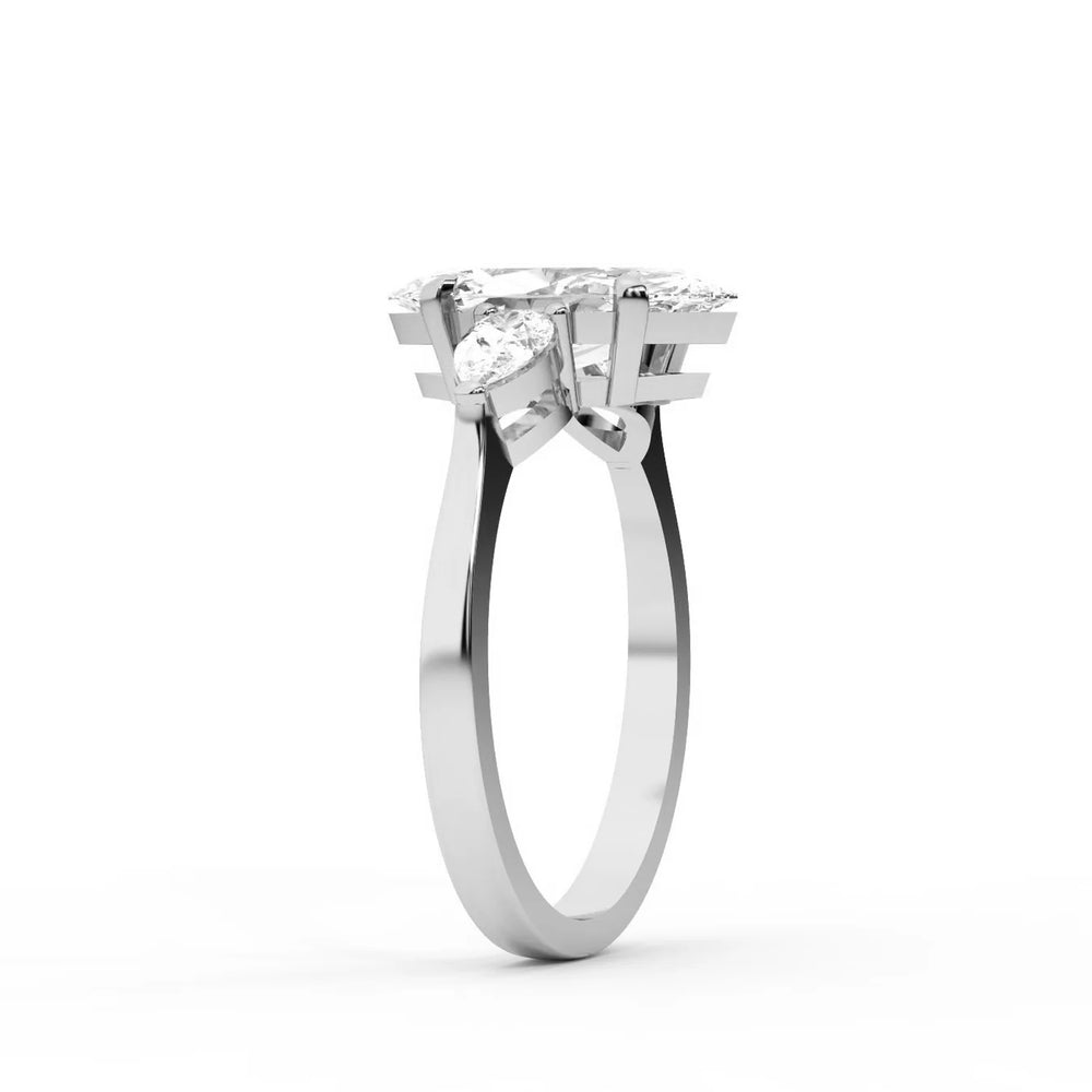 Grace Three Stone Asscher Diamond Engagement Ring