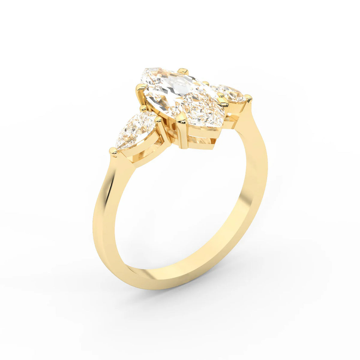 Grace Three Stone Asscher Diamond Engagement Ring
