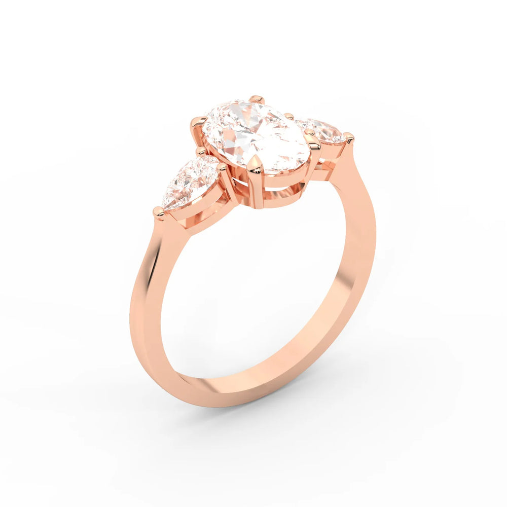 Grace Three Stone Asscher Diamond Engagement Ring