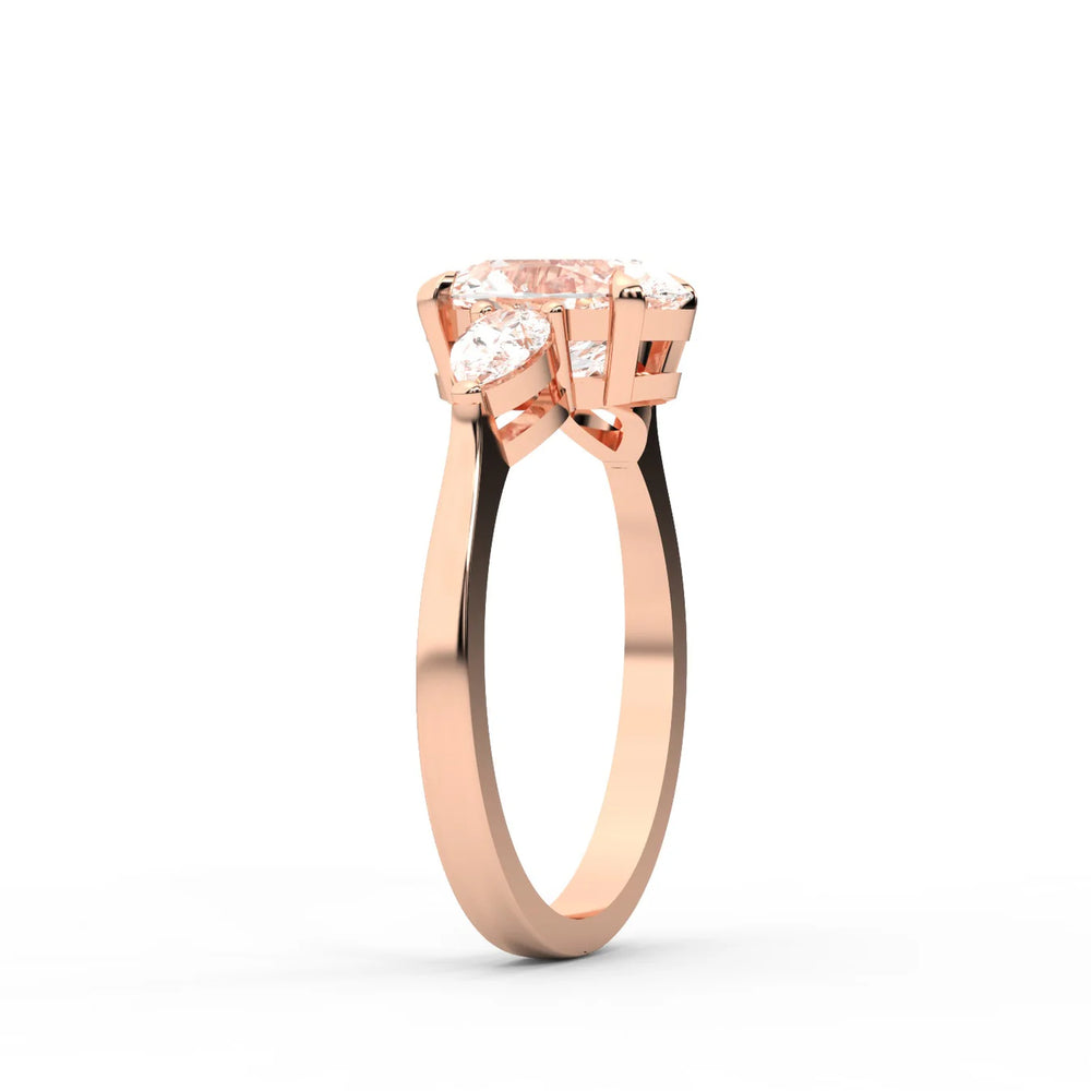 Grace Three Stone Asscher Diamond Engagement Ring