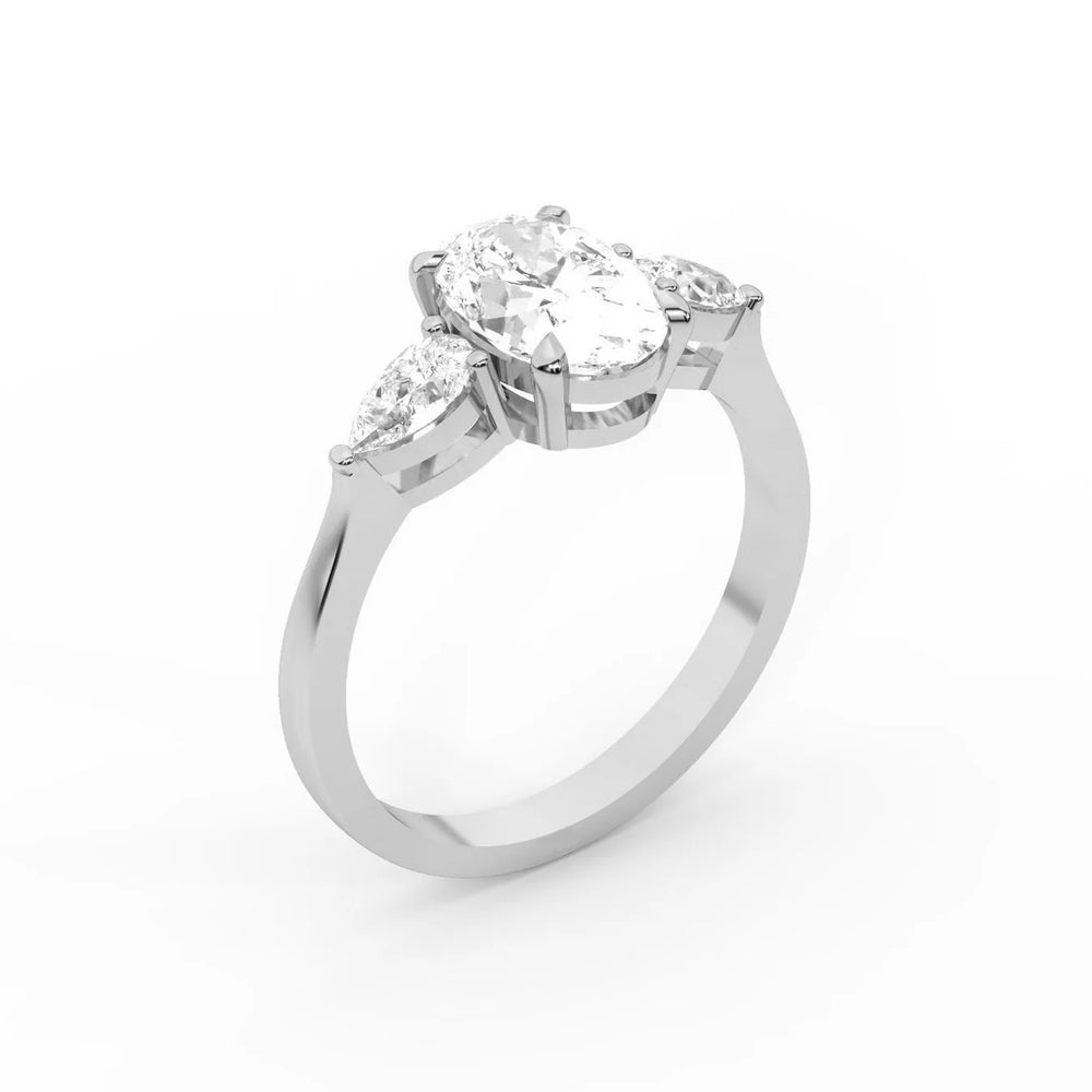 Grace Three Stone Asscher Diamond Engagement Ring