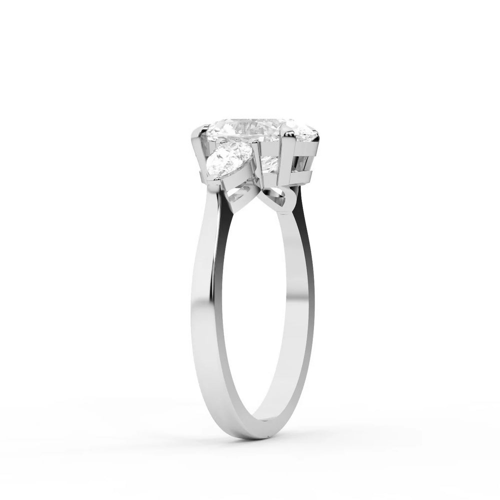 Grace Three Stone Asscher Diamond Engagement Ring