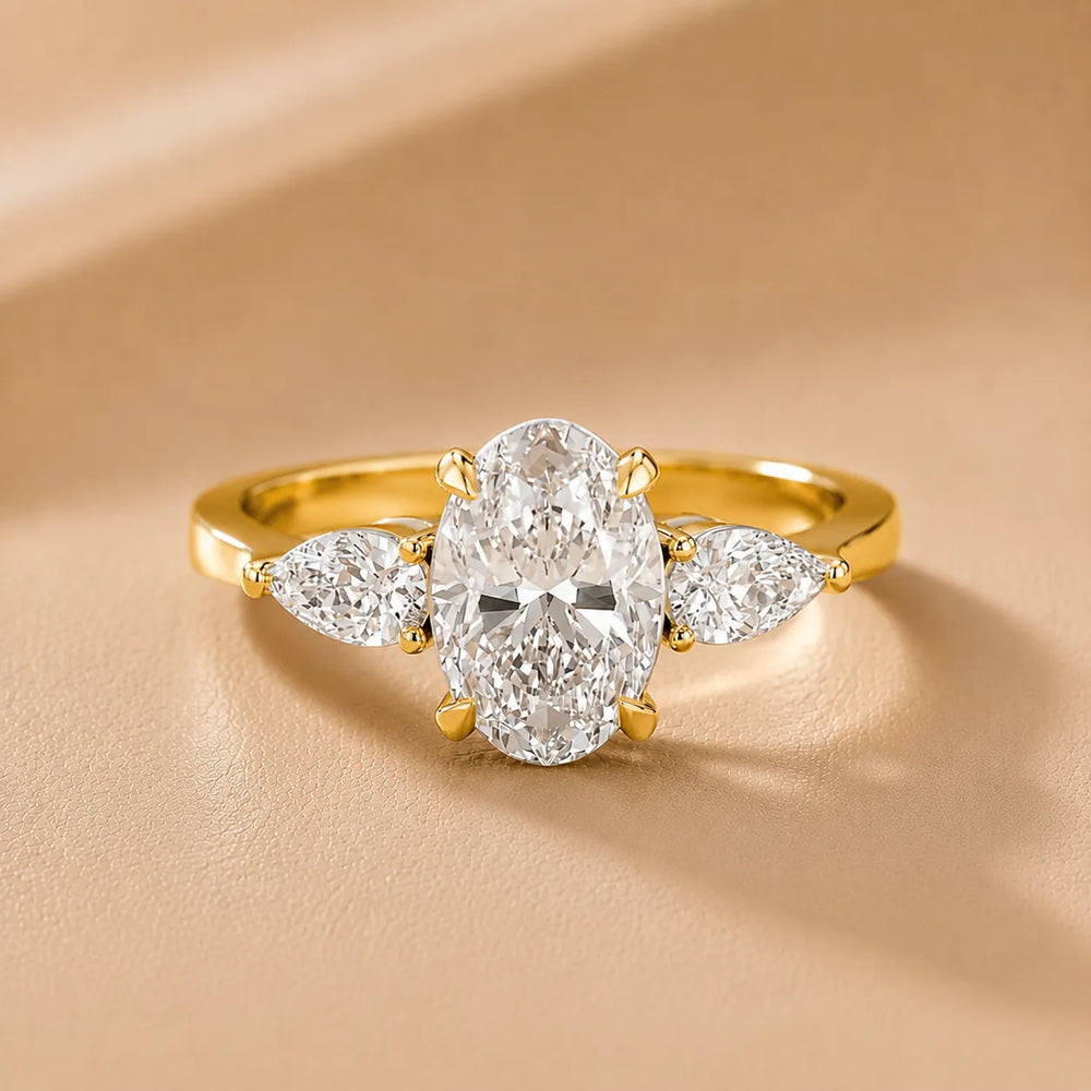 Grace Three Stone Asscher Diamond Engagement Ring
