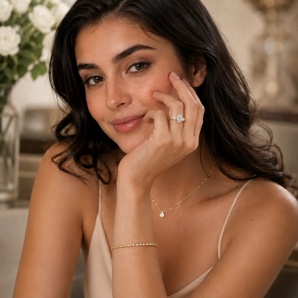Grace Three Stone Asscher Diamond Engagement Ring