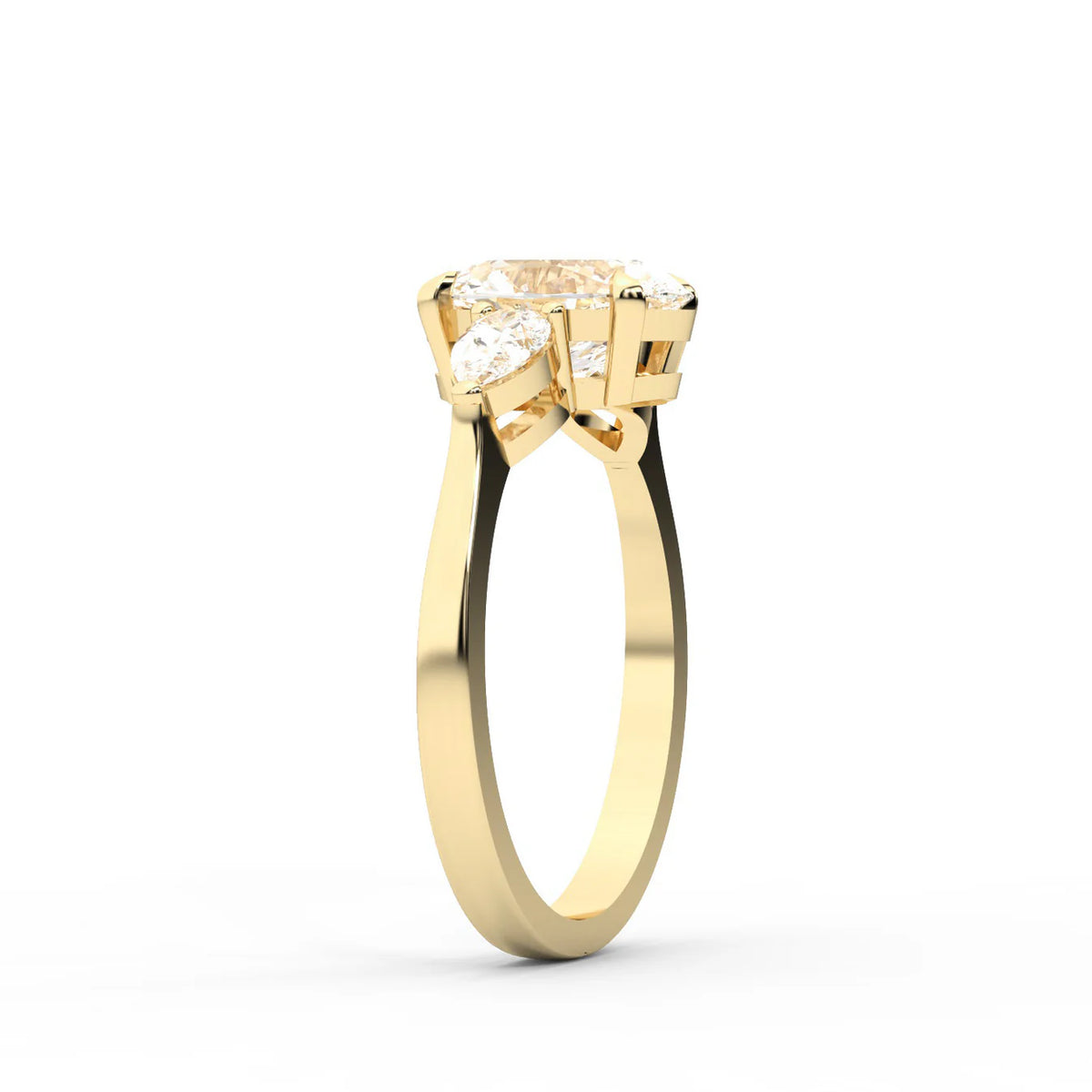 Grace Three Stone Asscher Diamond Engagement Ring