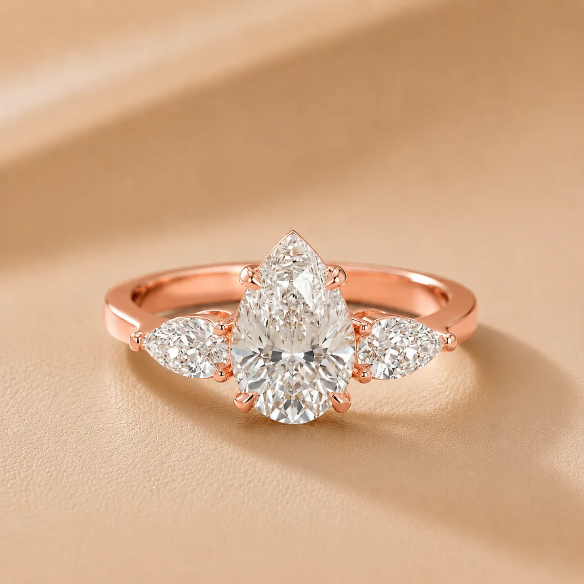 Grace Three Stone Asscher Diamond Engagement Ring
