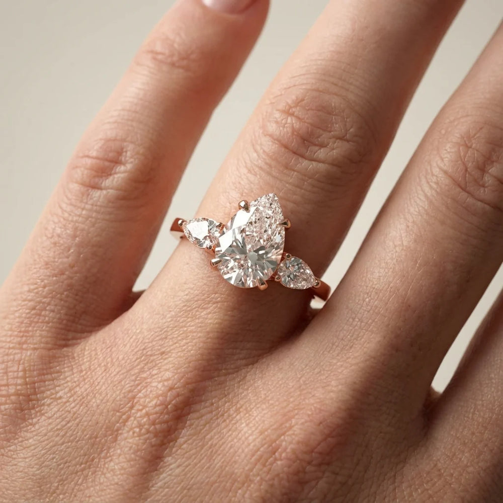 Grace Three Stone Asscher Diamond Engagement Ring