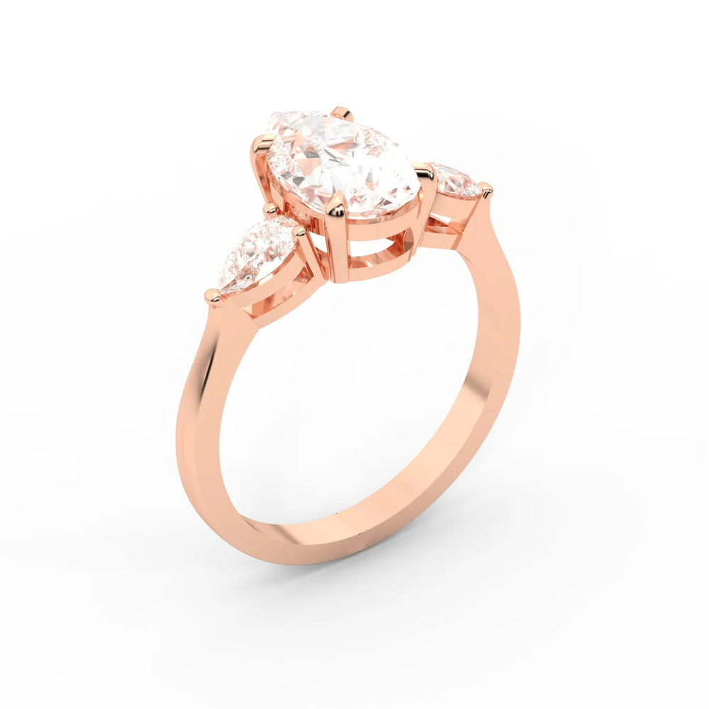 Grace Three Stone Asscher Diamond Engagement Ring