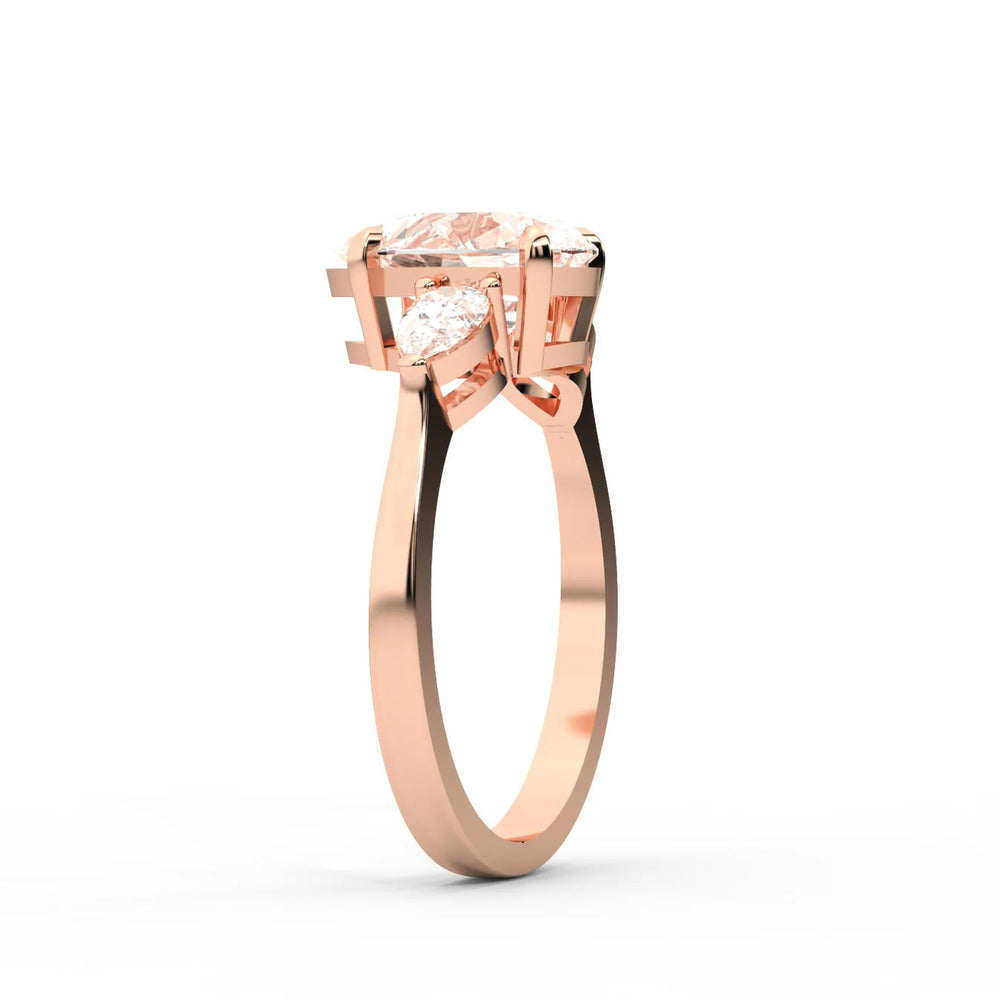 Grace Three Stone Asscher Diamond Engagement Ring
