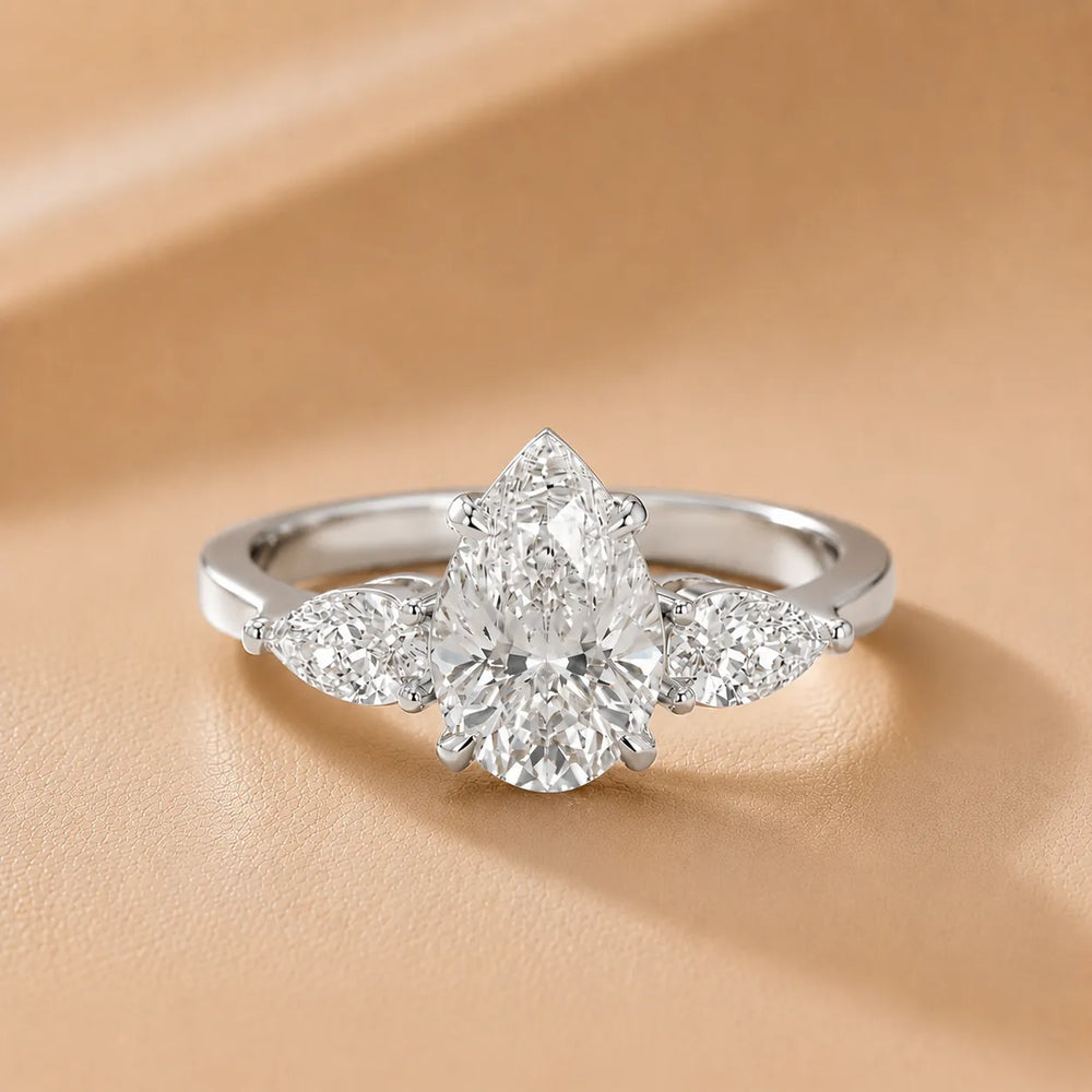 Grace Three Stone Asscher Diamond Engagement Ring