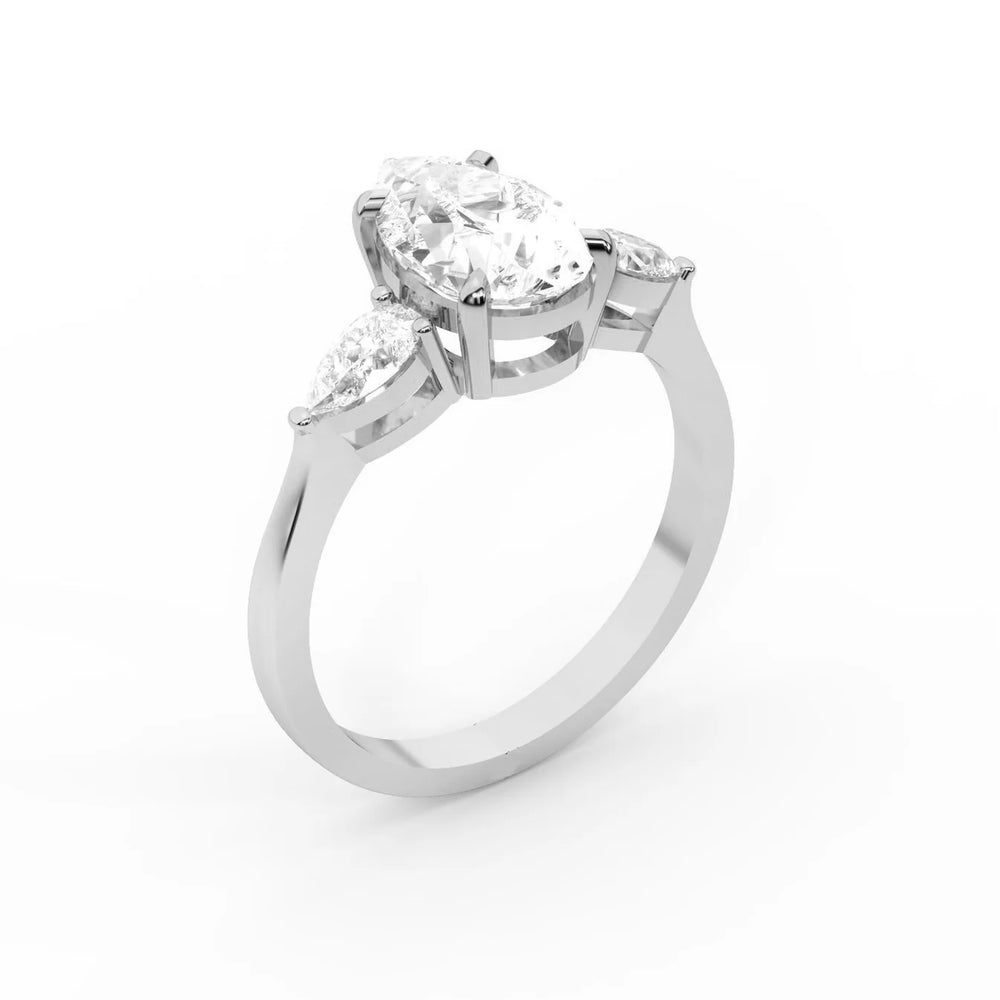 Grace Three Stone Asscher Diamond Engagement Ring