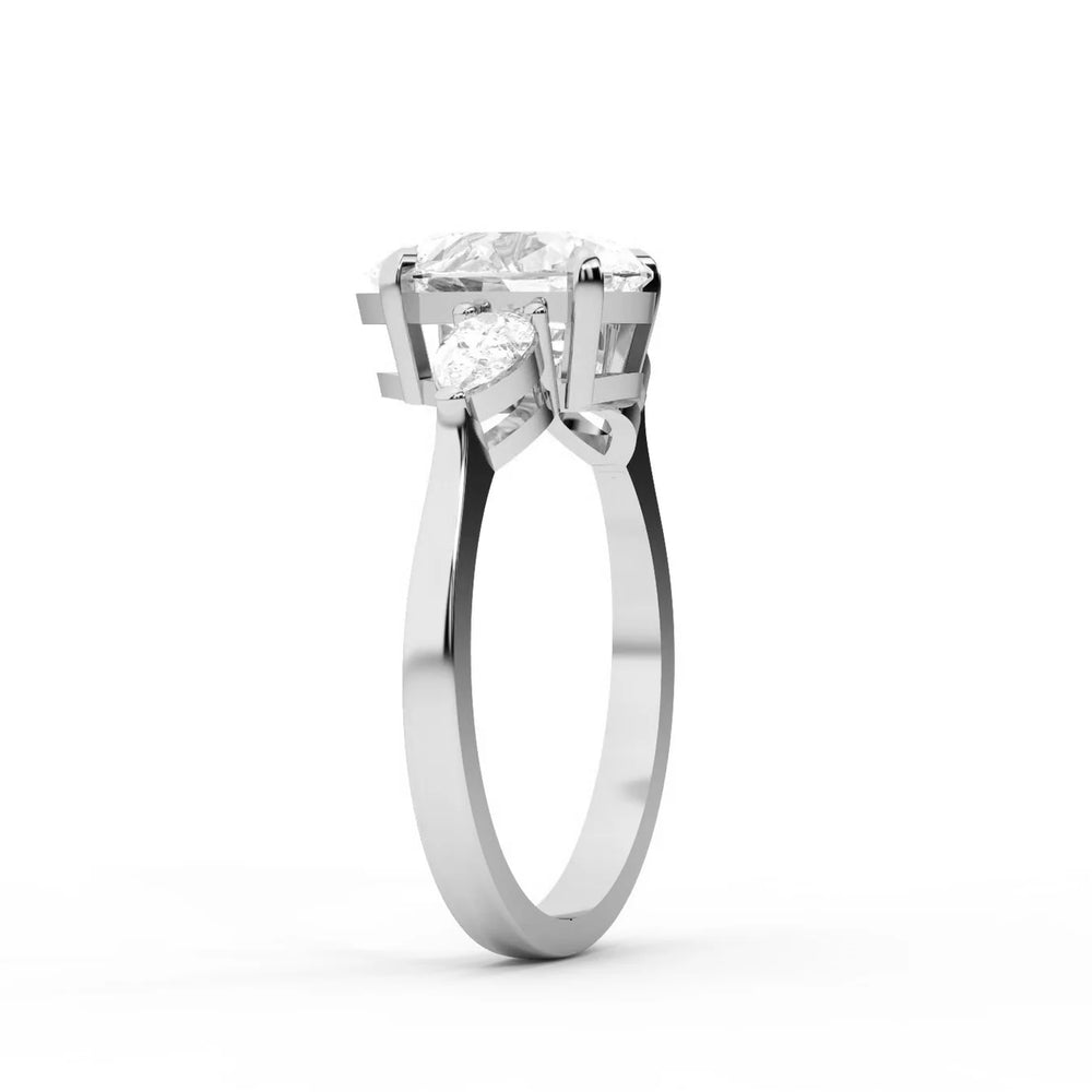 Grace Three Stone Asscher Diamond Engagement Ring