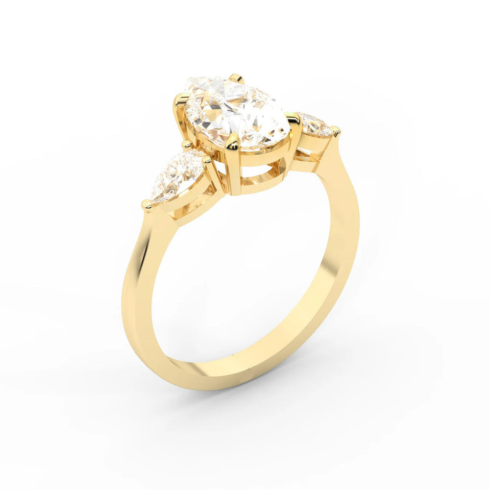 Grace Three Stone Asscher Diamond Engagement Ring