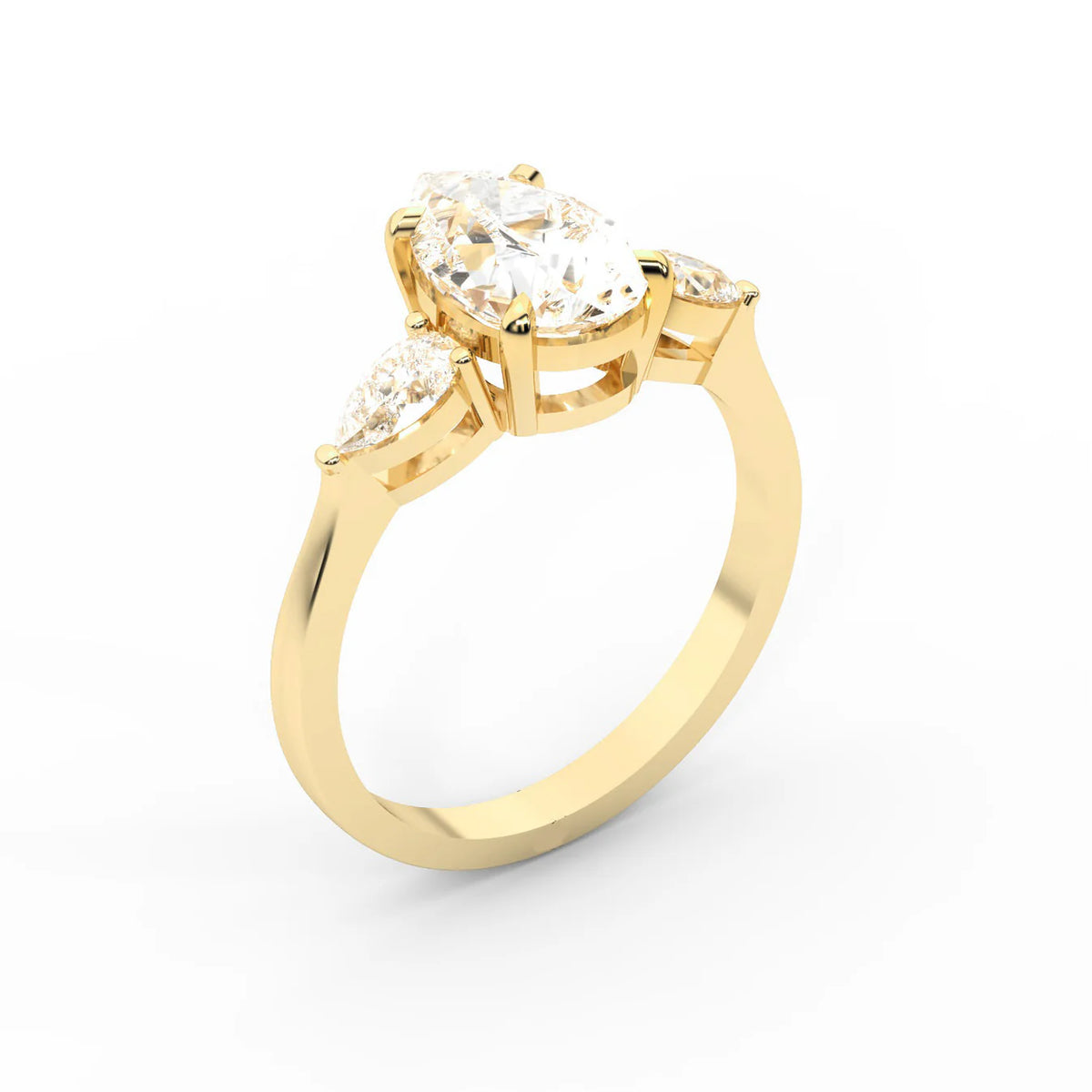 Grace Three Stone Asscher Diamond Engagement Ring