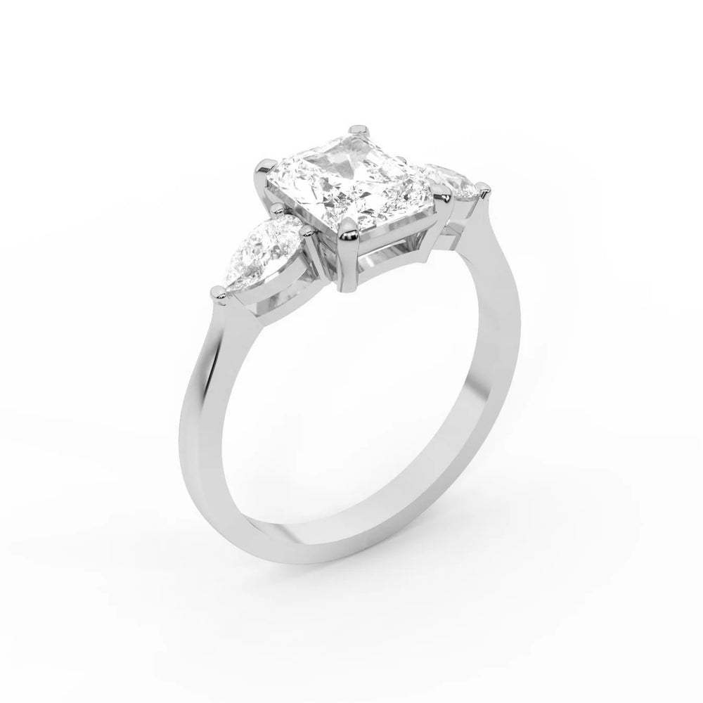 Grace Three Stone Asscher Diamond Engagement Ring