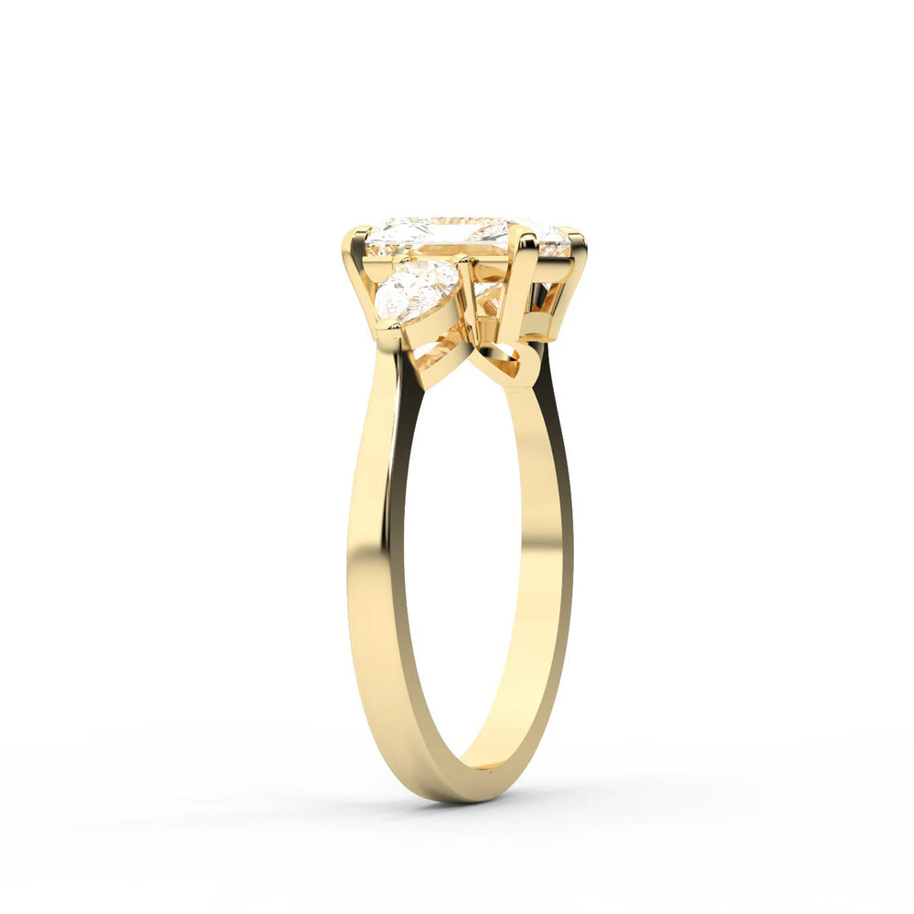 Grace Three Stone Asscher Diamond Engagement Ring