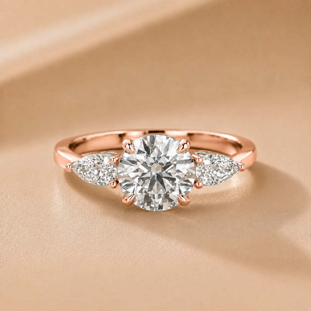 Grace Three Stone Asscher Diamond Engagement Ring