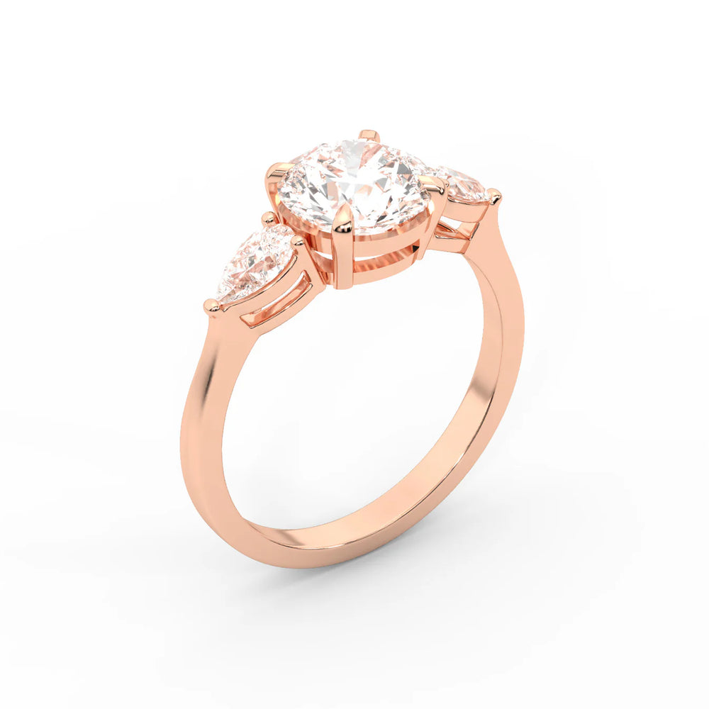 Grace Three Stone Asscher Diamond Engagement Ring