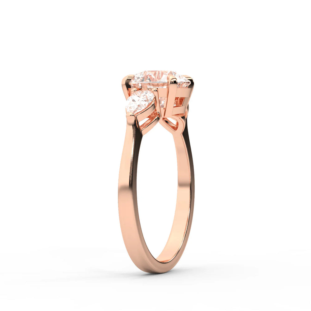 Grace Three Stone Asscher Diamond Engagement Ring