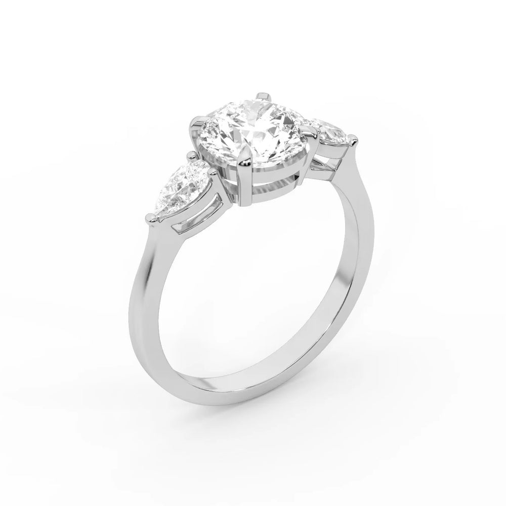 Grace Three Stone Asscher Diamond Engagement Ring