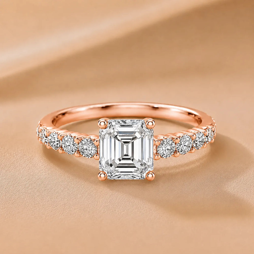 Elegant Solitaire Ring with Graduated Accent Stones
