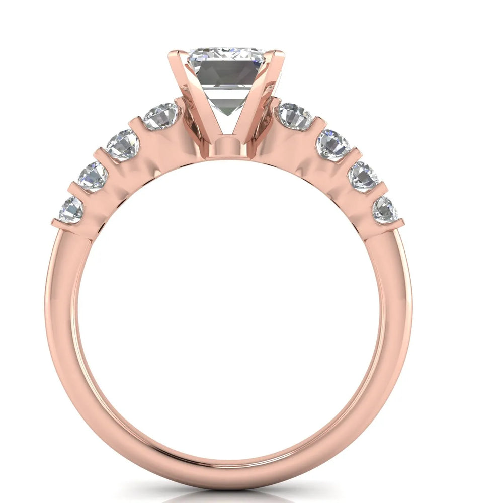 Elegant Solitaire Ring with Graduated Accent Stones