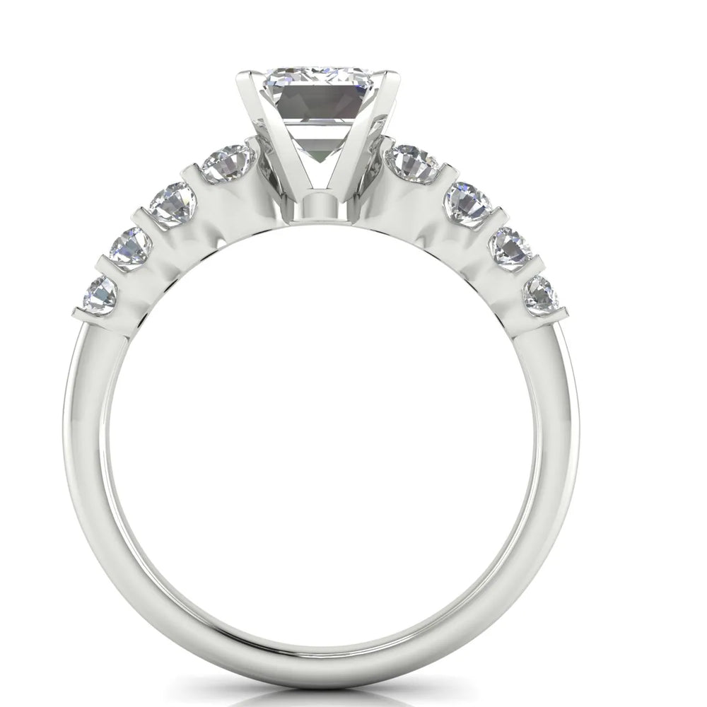 Elegant Solitaire Ring with Graduated Accent Stones
