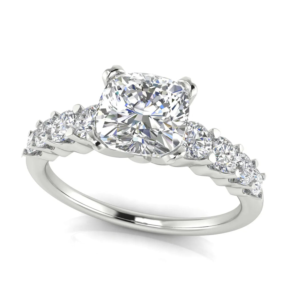 Elegant Solitaire Ring with Graduated Accent Stones