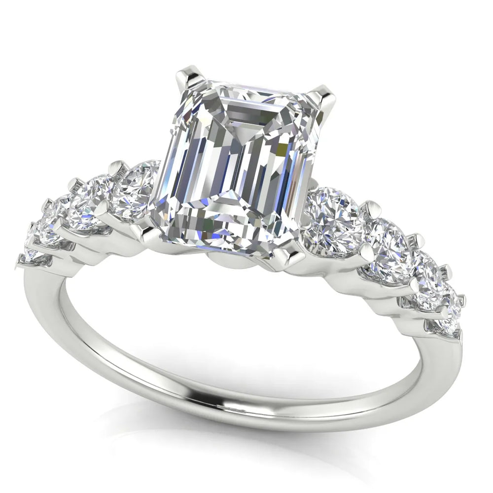 Elegant Solitaire Ring with Graduated Accent Stones