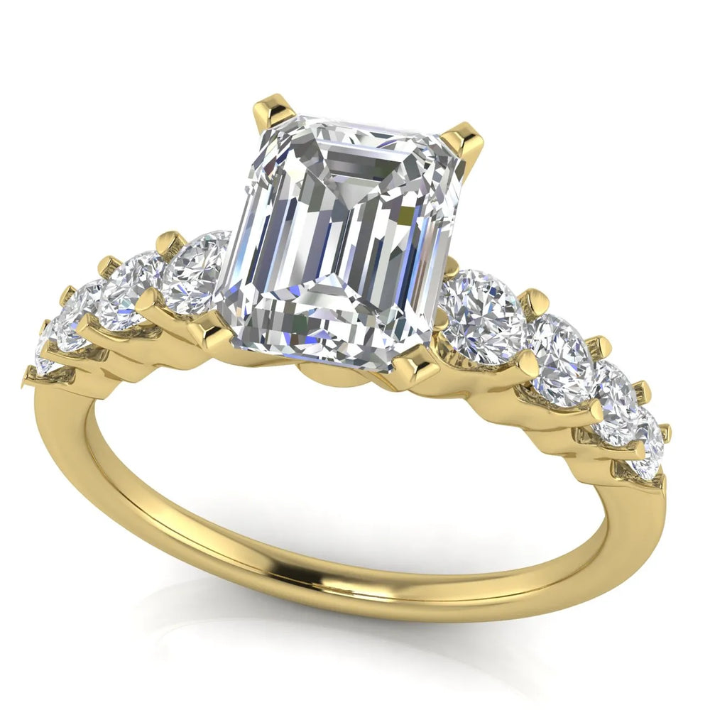 Elegant Solitaire Ring with Graduated Accent Stones