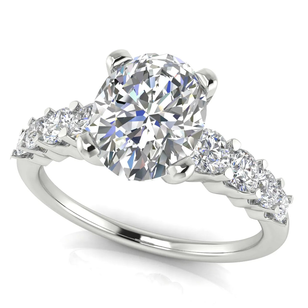 Elegant Solitaire Ring with Graduated Accent Stones