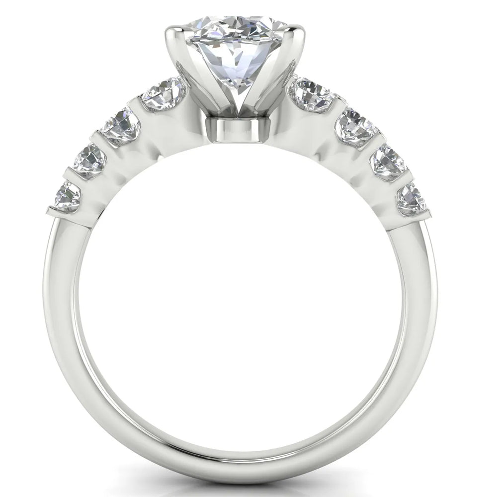 Elegant Solitaire Ring with Graduated Accent Stones
