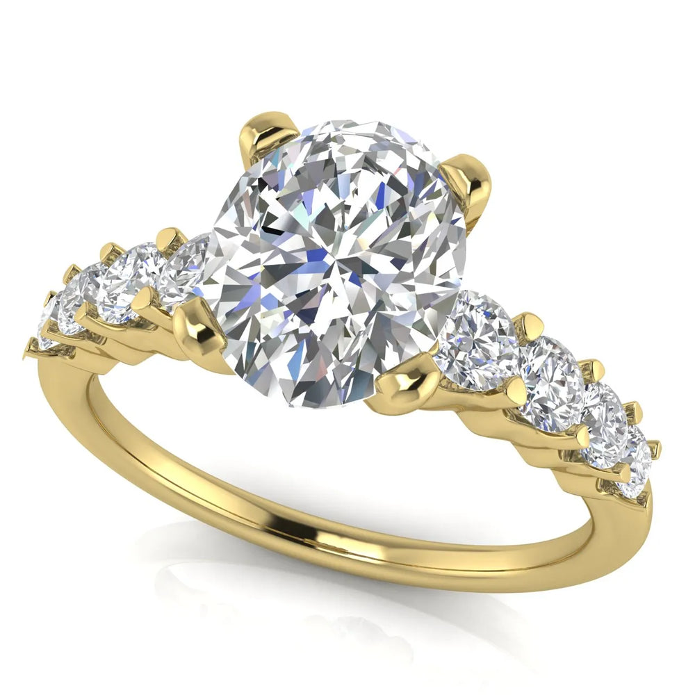 Elegant Solitaire Ring with Graduated Accent Stones