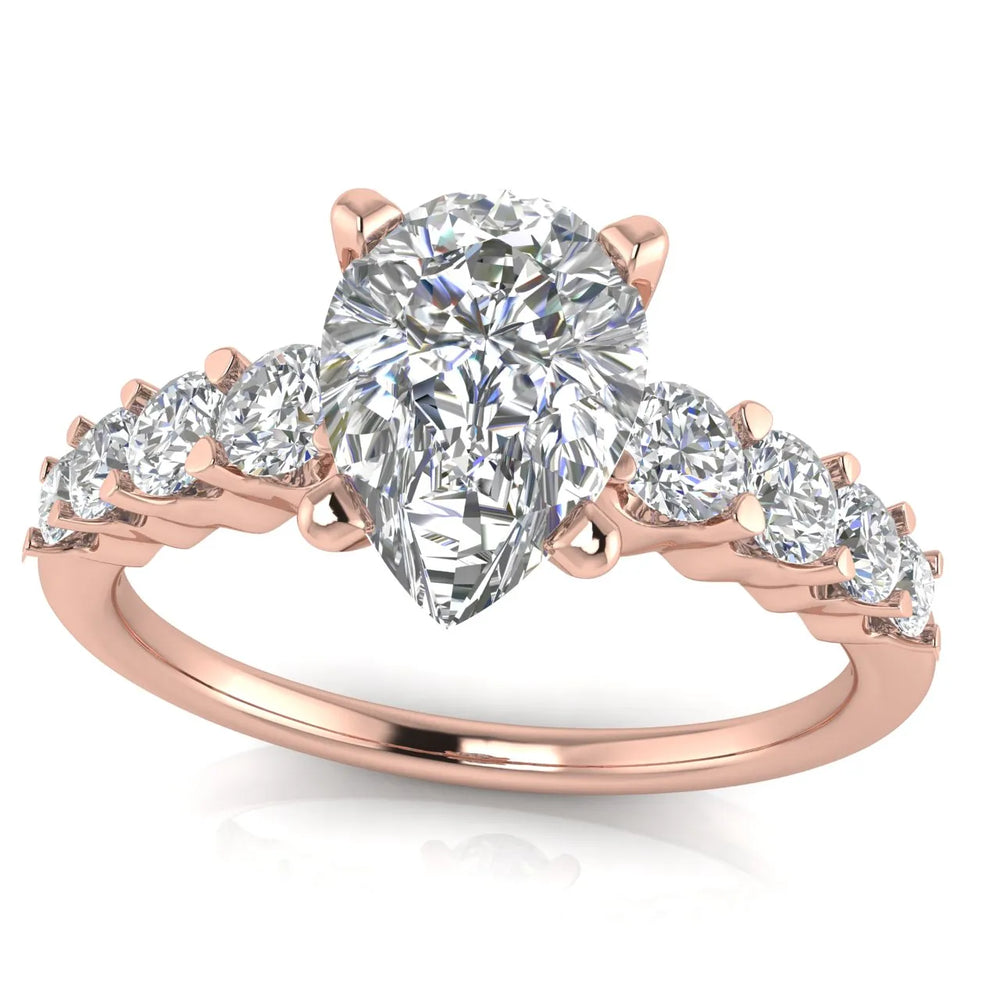 Elegant Solitaire Ring with Graduated Accent Stones