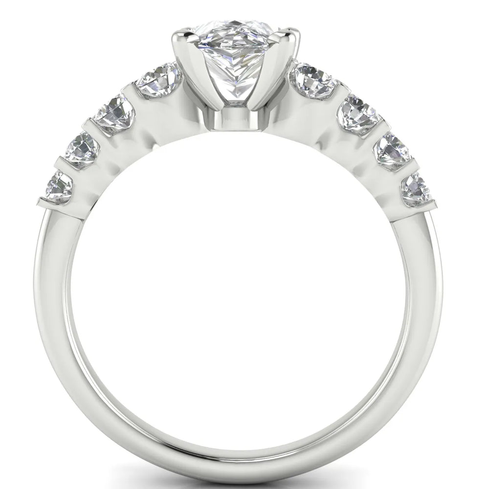 Elegant Solitaire Ring with Graduated Accent Stones