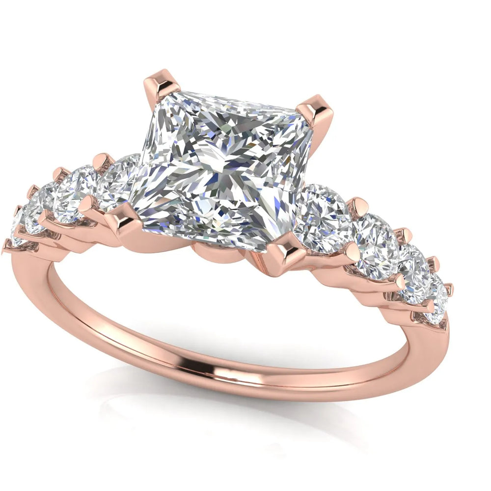 Elegant Solitaire Ring with Graduated Accent Stones