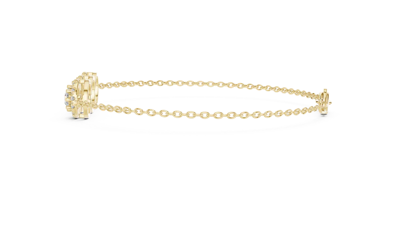 Graceful Trio Sparkle with Trio Set Round Diamond for Gifting Bracelet