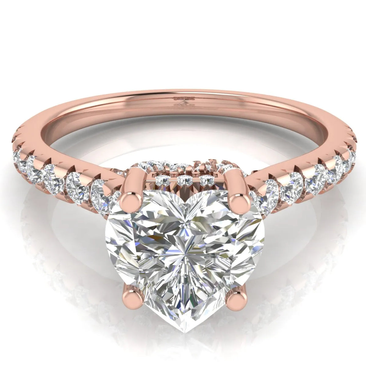 Classic Pavé Accent Solitaire Ring