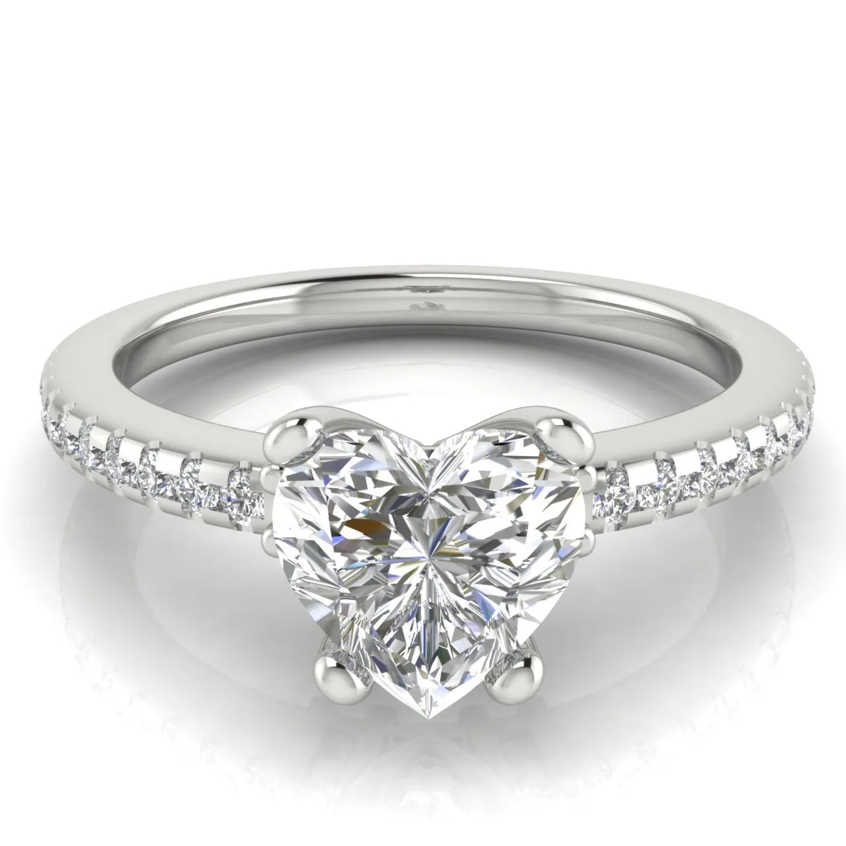 Classic Pavé Accent Solitaire Ring