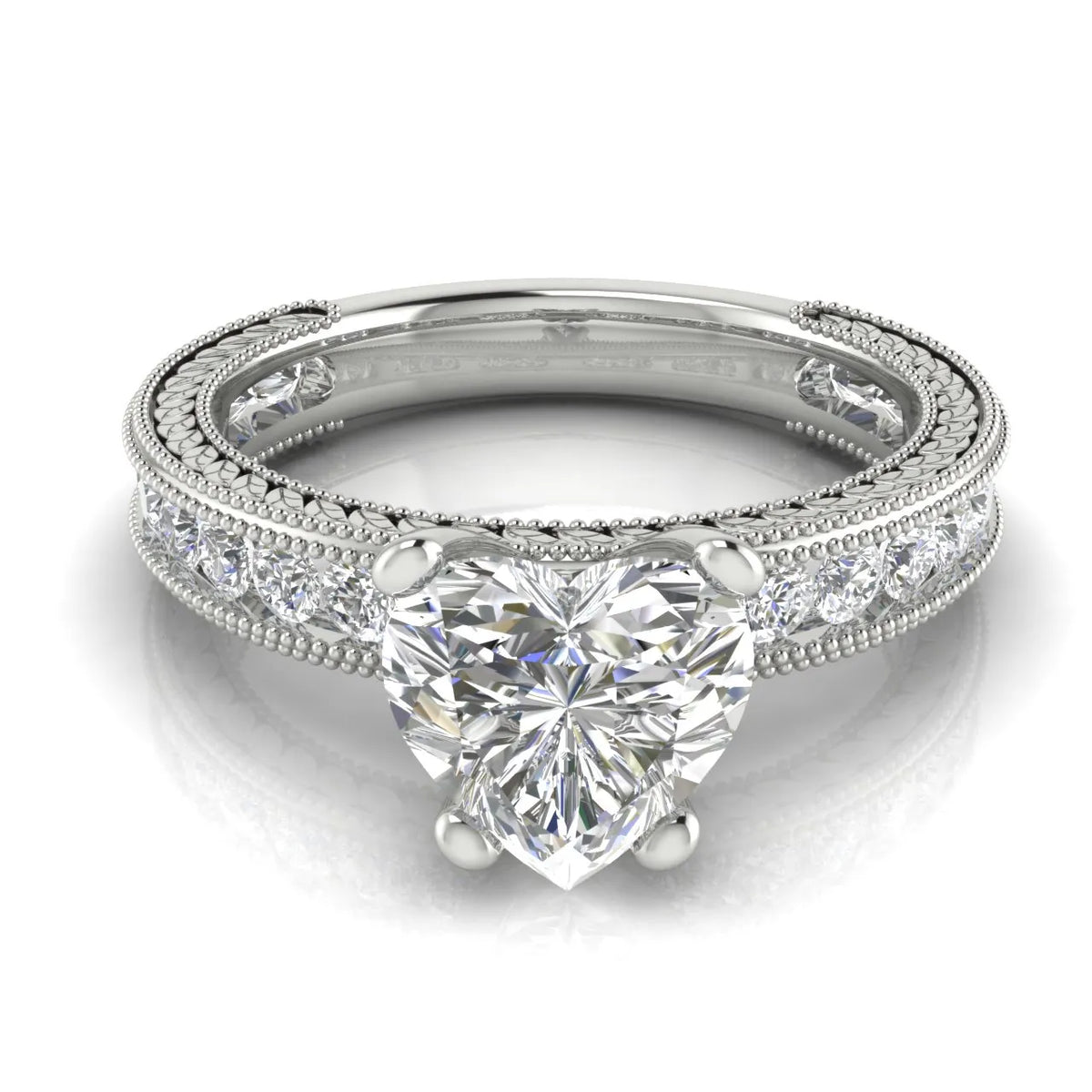 Vintage Milgrain Accent Solitaire Ring