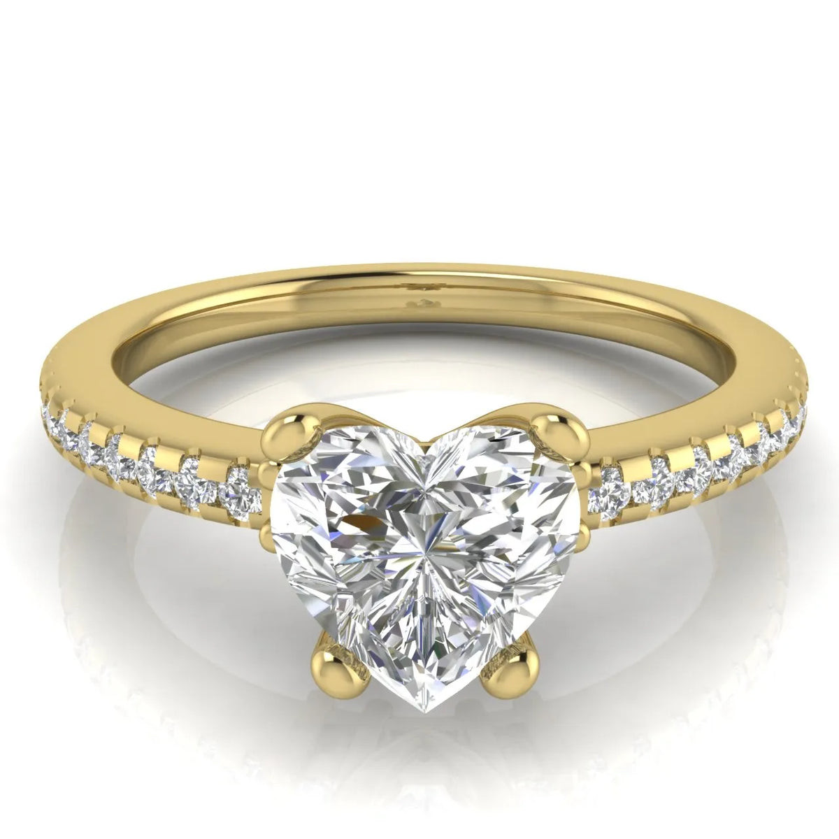 Classic Pavé Accent Solitaire Ring