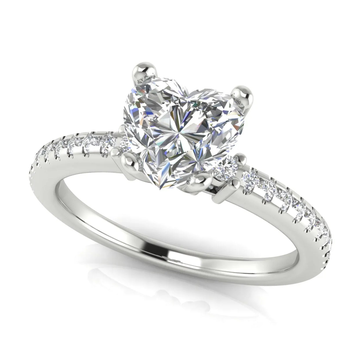 Classic Pavé Accent Solitaire Ring
