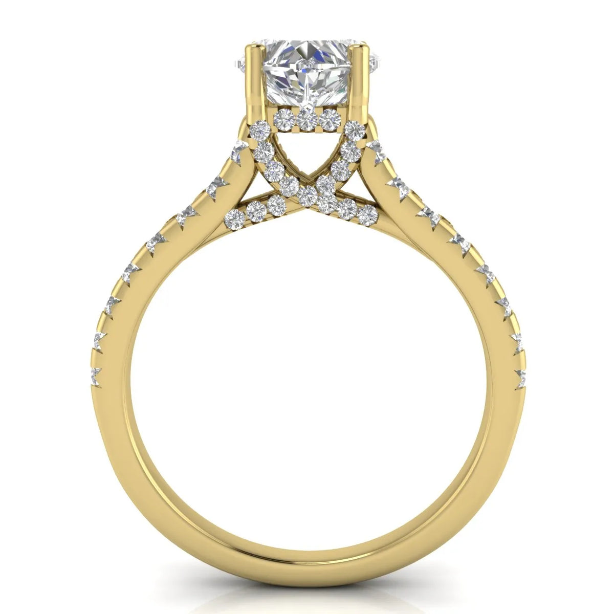 Classic Pavé Accent Solitaire Ring