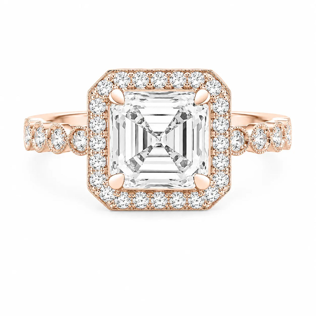 Halo Crown Pear Diamond Ring