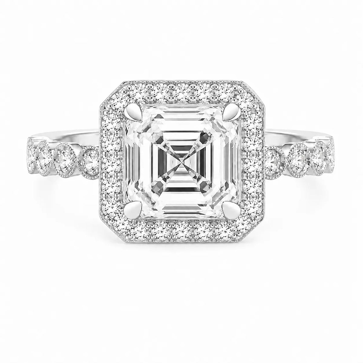 Halo Crown Pear Diamond Ring